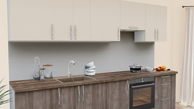 Кухня на заказ Пастель мокко - Дуб шамони